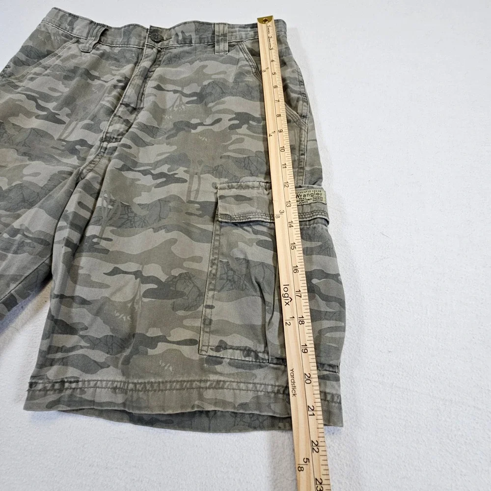 Wrangler Hero Mens Camo Cargo Shorts Green Tan‎ Cotton Utility Size 34 60CMW7E
